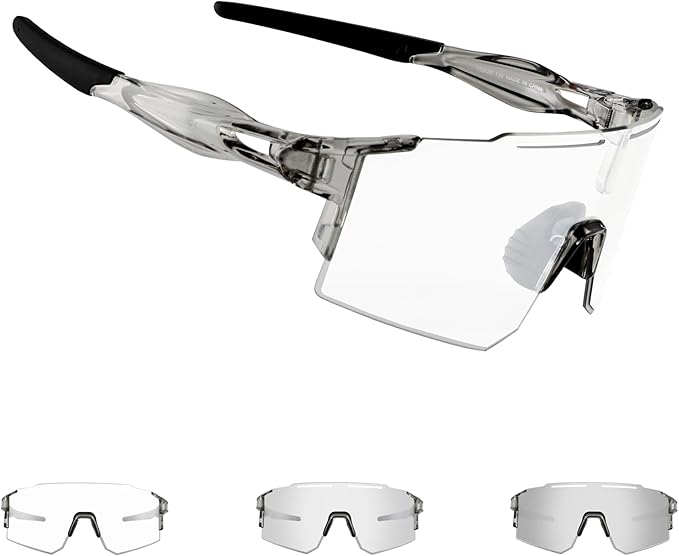OULAIQI Cycling Sunglasses Polarized Sunglasses for Cycling Men Women with 1 Lens or 3 Interchangeable Lens Baseball Glasses