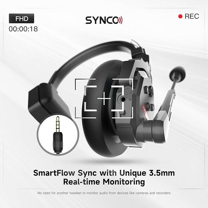 SYNCO XTALK X5 Wireless Headset Intercom System 2.4GHz Full Duplex 400 Meter Noise Cancellation Communication System for 5 Persons Live Streaming Movie Shoot Team Communication