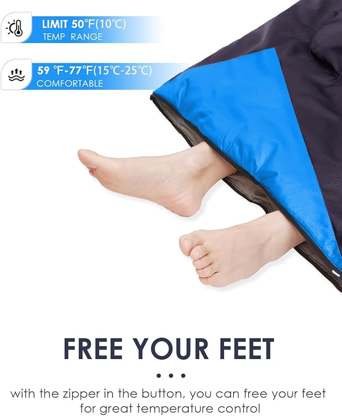 Sleeping Bags for Adults Backpacking Lightweight Waterproof- Cold Weather Sleeping Bag for Girls Boys Mens for Warm Camping Hiking Outdoor Travel Hunting with Compression Bags(Navy Blue)