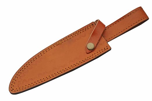 SZCO Full Tang Hunting Knife 12.25 Inch - Pocket Knife with Stainless Steel Blade, Inlay Wood Handle & Leather Sheath - Camping Knife for hunting and Hiking - Skinning knife for Men