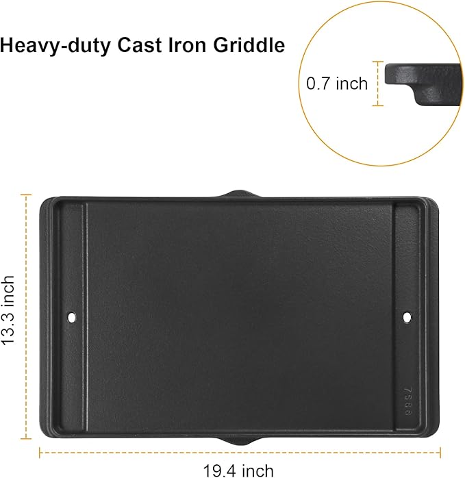 7566 Griddle for Weber Genesis 300 Series, Cast Iron Grill Plate for Weber Genesis E-310 E-320 E-330 S-310 S-320 S-330 EP-310 EP-320 EP-330 CEP-310
