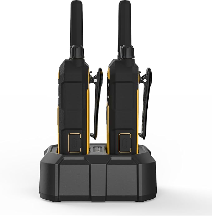 Retevis RB48 Waterproof Walkie Talkies, Heavy Duty Two Way Radio, Advanced Triple Proof, Vibration Call, USB-C, SOS,2000mAh, NOAA, 2 Way Radio(2 Pack) Yellow
