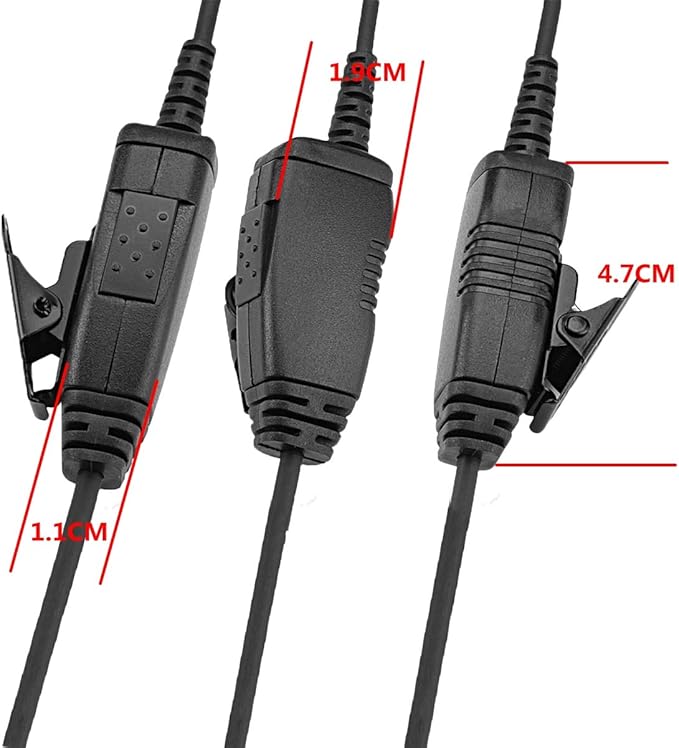 Earpiece for M0torola XPR3300e XPR3500e XPR3300 XPR3500 Radio Walkie Talkie with MIC and PTT Single Wire Acoustic Tube Headset, Long Life Design