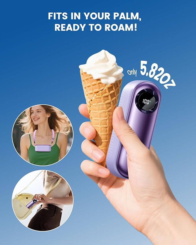 coldSky Portable Handheld Turbo Fan,1-100 Adjustable Speed Personal Fan,4000mAh Rechargeable Mini Fans,16,000 RPM Small Fans Portable Cooling For Women Travel Camping Outdoor