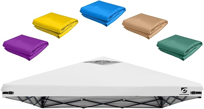 10x10 Pop Up Canopy Replacement Top Cover with Air Vent for Straight Leg Canopy Tent, Waterproof for Outdoor Garden Patio Camping Sun Shade(Top Only) (Grayish White, 1)