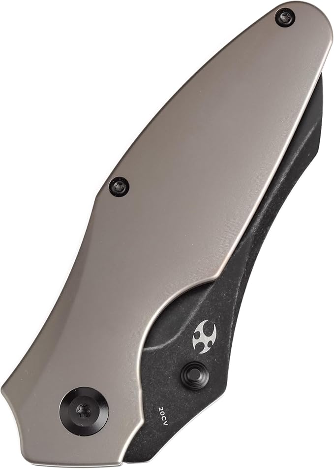 KANSEPT Baba Yaga Pocket Folding Knives for Men Women Camping Hiking Folding Knife 3.06'' Blackwash CPM 20CV Blade EDC Knife with Bronze Anodized Titanium Handle Everyday Carry K1074A6
