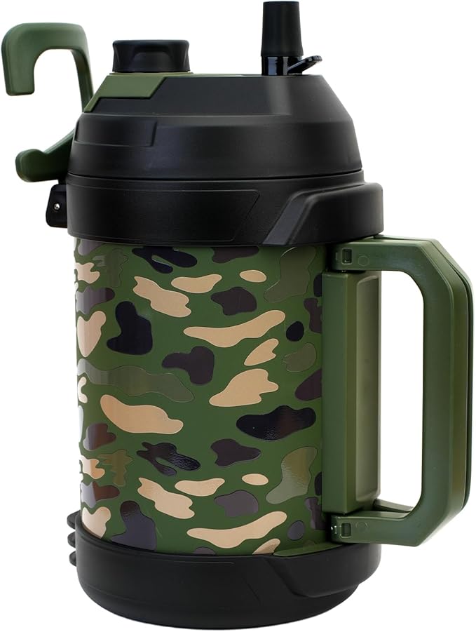 Hydraful Gallon Water Bottle, 128 oz Large Insulated Stainless Steel Sports Water Jug, Large Triple Wall Vacuum Insulation Water Bottle-Keeps Cold up to 48 Hrs-Sweat Proof, for Gym, Hiking & Camping