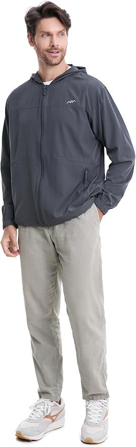 TRAILSIDE SUPPLY CO. Men's Sun Protection Cycling Jacket Lightweight Windbreaker