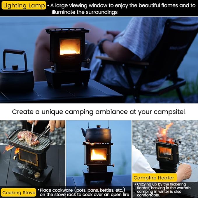 Iron Camping Stove FLAMENCO Paraffin Oil Lamp Stove Utility Kerosene Cooker Stove Outdoor Campfire Portable Burner Winter Camping Bushcraft Heater Warmer Multipurpose