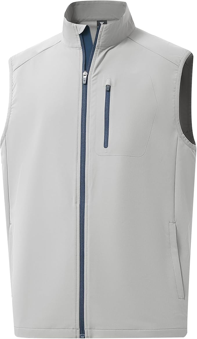 M MAELREG Mens Vests Outerwear Windproof Lightweight Softshell Vests Zip Pockets Sports Sleeveless Jacket Golf Vests for Men