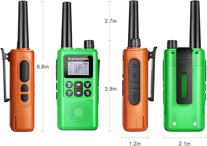 Walkie Talkies Long Range with Call Alert NOAA Dual Watch Flashlight LCD Display VOX 22 Channels, Walkie Talkies for Adults with Charging Dock and Earpieces Li-ion Battery(2 Pack)