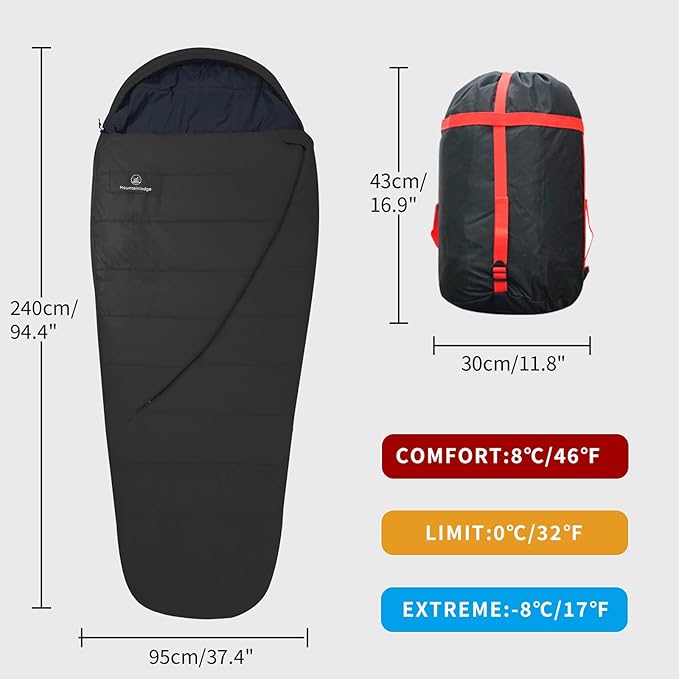 Balance Sleeping Bag for Adult,Cold&Warm Weather with Compression Sack and Water Resistant for Family Camping,Travel and Car Camping