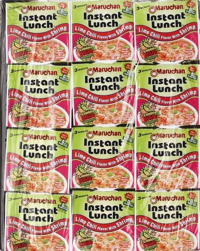 Maruchan Instant Lunch Lime Chili Flavor with Shrimp, 2.25 Oz, Pack of 12