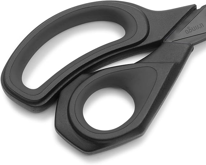 LIVINGO 2 Pack Sewing Fabric Scissors: Titanium Coated Forged Sharp Heavy Duty Shears All Purpose for Tailor Dressmaking Crafting Cutting Clothes Leather, 8.5" & 9.5", Black