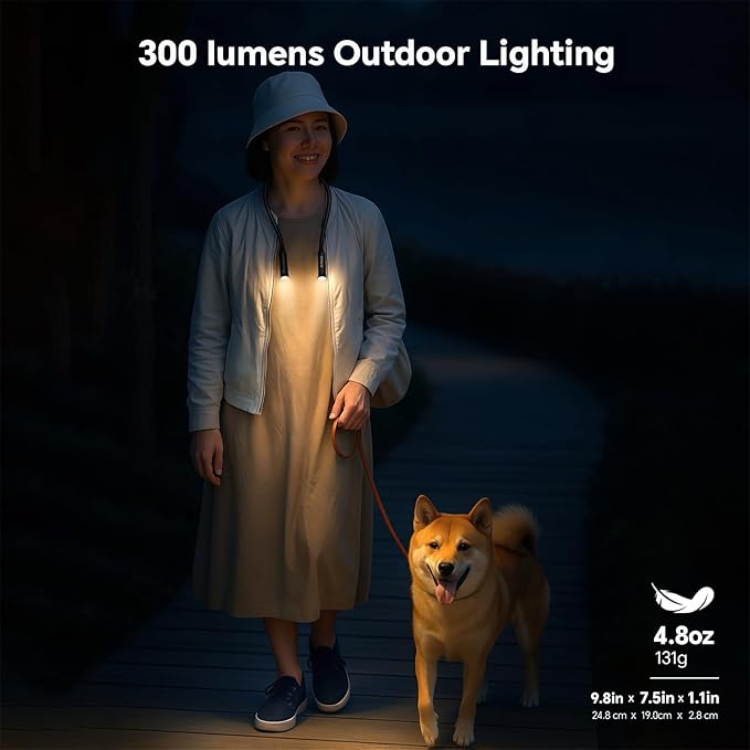 Rechargeable Neck Light for Hands-Free Lighting-Perfect Light for Mechanics, Camping, Hunting, DIY Projects, Reading,Barbecuing