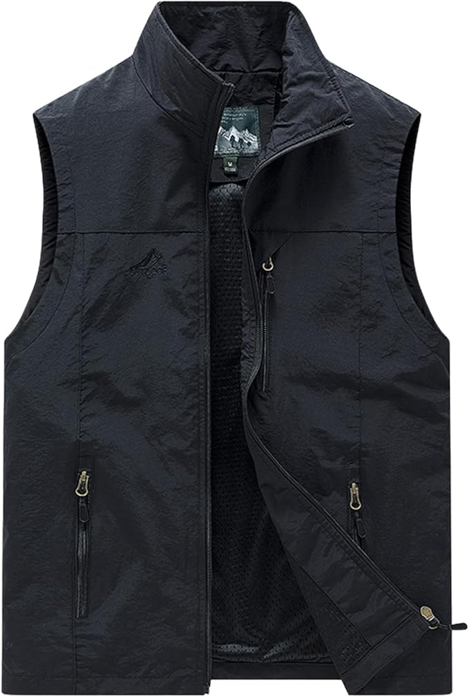 AOTORR Mens Outdoor Lightweight Safari Casual Work Photo Travel Fishing Vests