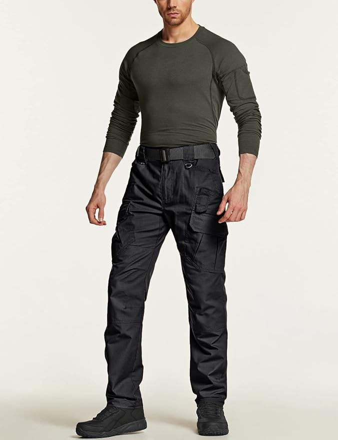 CQR Men's Tactical Pants, Water Resistant Ripstop Cargo Pants, Lightweight EDC Work Hiking Pants, Outdoor Apparel