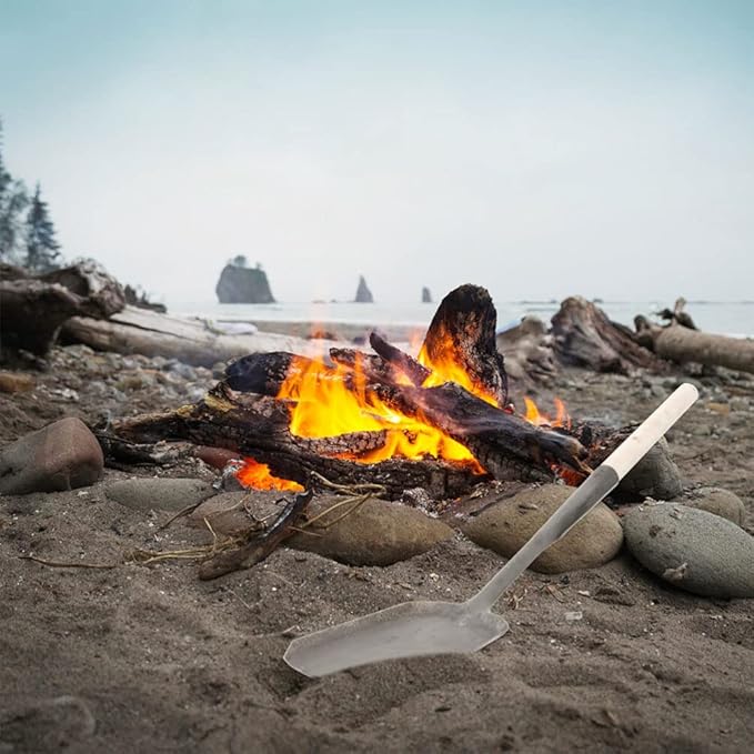 Alipis Coal Hand Shovel Scoop: Iron Fire Stove Ash Shovel Fireplace Trowel Charcoal Grill Ash Rake Wooden Fireplace Stove Pizza Oven Cleaner for Household Camping Kicthen