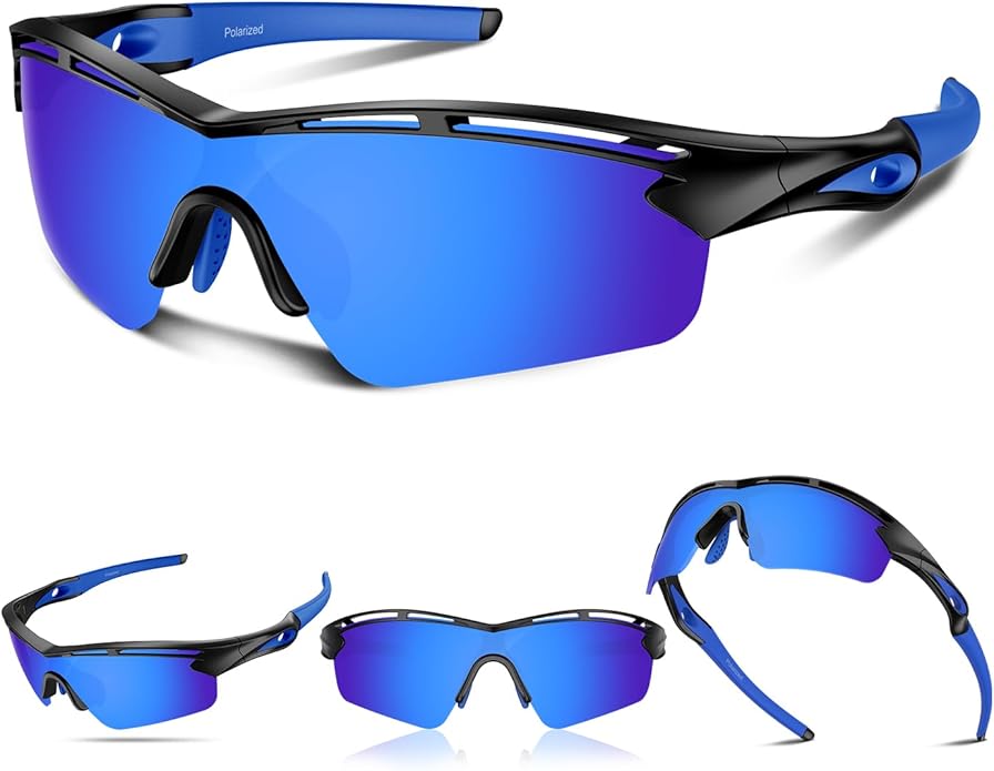 Rosemal Sports Sunglasses Polarized Cycling Sunglasses Running Driving Fishing Hiking for Men Women UV400 TAC TR90