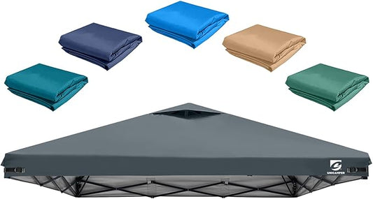 10x10 Pop Up Canopy Replacement Top Cover with Air Vent for Straight Leg Canopy Tent, Waterproof for Outdoor Garden Patio Camping Sun Shade(Top Only) (Dark Gray, 1)