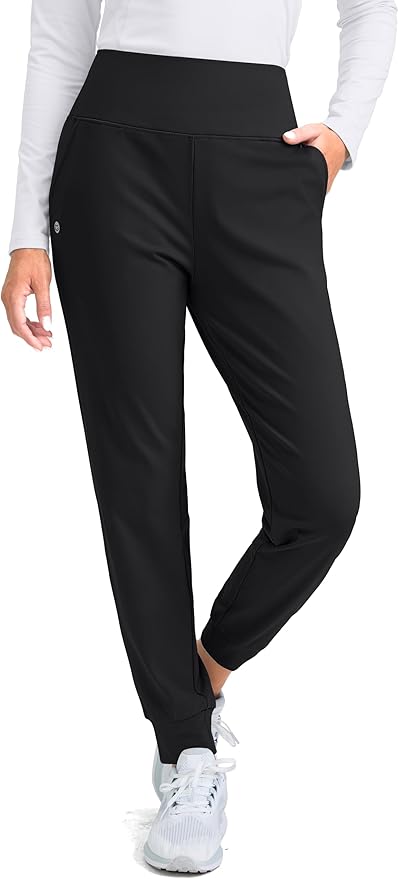 G Gradual Women's Fleece Lined Joggers High Waisted Water Resistant Thermal Hiking Pants Cold Weather Sweatpants with Pockets