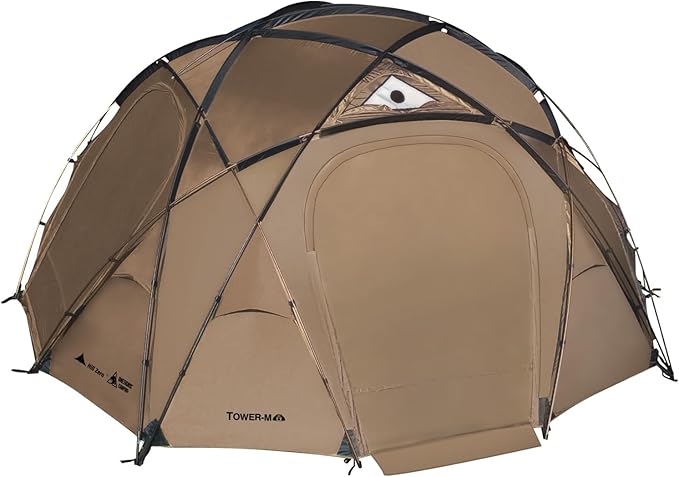 OneTigris Tower M Dome Tent, Waterproof Windproof 4 Person Tent with Stove Jack for Camping, Hiking, Hunting, Bushcraft, Winter, Car Trips
