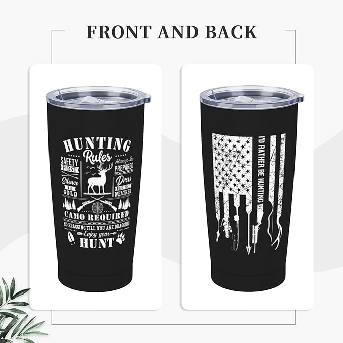 Hunting Gifts for Men, Hunter Tumbler 20oz, Hunting Lovers Gifts, Men Hunter Gift, Huntings Stainless Steel Coffee Travel Mugs Cup Gift for Boys/Husband/Dad Birthday Christmas Father's Day