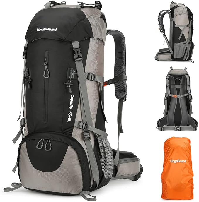 70L Hiking Backpack with Rain Cover Lightweight Travel Backpack Waterproof Camping Backpack