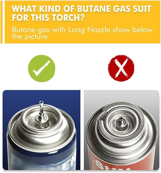 TBTeeK Butane Torch, Kitchen Torch Cooking Torch with Safety Lock & Adjustable Flame for Cooking, BBQ, Baking, Brulee, Creme, DIY Soldering, 2Pack (Butane Not Included)