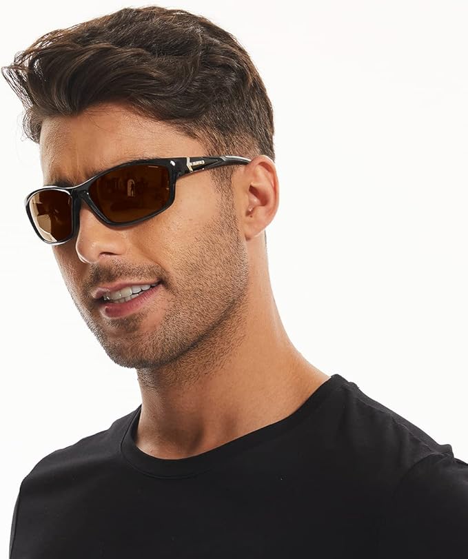 B.N.U.S Corning glass lenses polarized sunglasses for men and women UV400 Protection for Fishing Cycling Driving Italy made