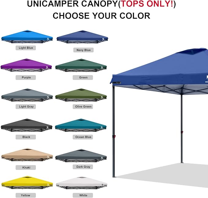 10x10 Pop Up Canopy Replacement Top Cover with Air Vent for Straight Leg Canopy Tent, Waterproof for Outdoor Garden Patio Camping Sun Shade(Top Only) (Navy Blue, 1)