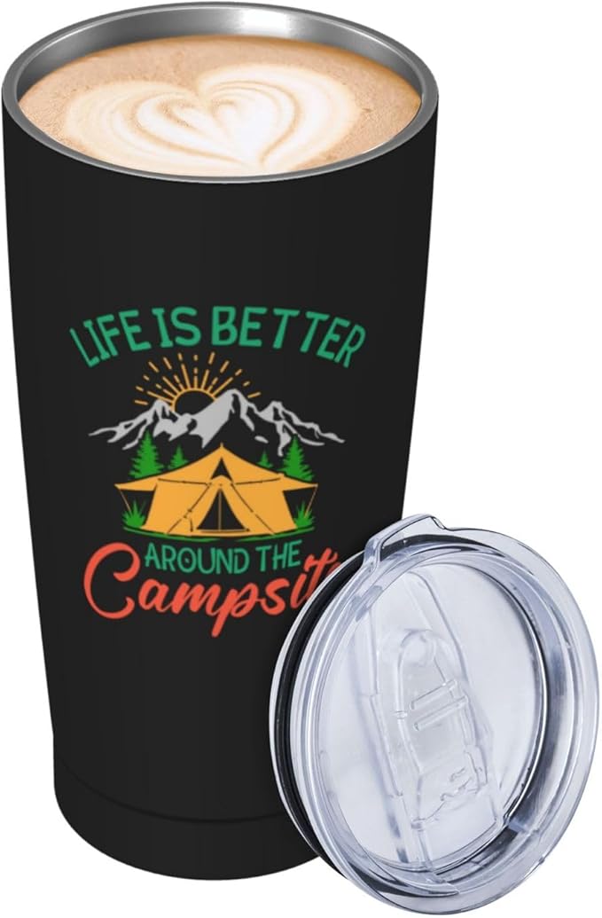 Camping Gifts for Men, Campings Tumbler 20oz, Men camper Gift, Camping Lovers Gifts Stainless Steel Insulated Travel Coffee Cup Mugs Gift for Boys/Husband/Dad Birthday Christmas Father's Day