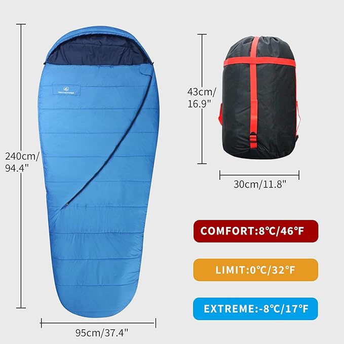 Balance Sleeping Bag for Adult,Cold&Warm Weather with Compression Sack and Water Resistant for Family Camping,Travel and Car Camping