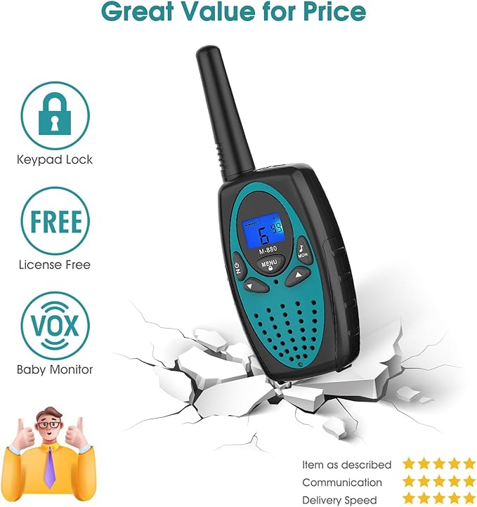 M880 Walkie Talkies for Adults (Blue 2 Pack)