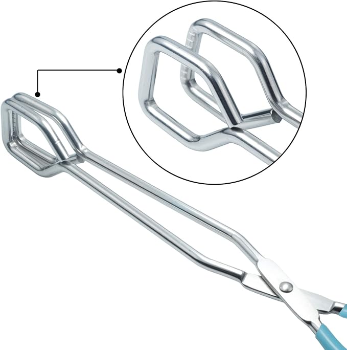 Scissor Style Tongs 10 Inches and 11 Inches Set Stainless Steel Grilling Tongs Hotdog Tongs, Set of 2