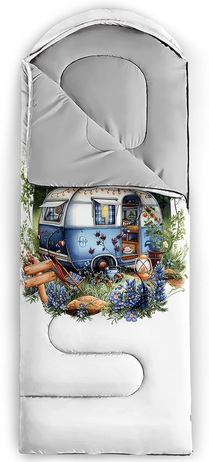 QOOMO Camping Sleeping Bags,3 Season Warm & Cool Weather,Lightweight,Waterproof Sleeping Bags for Adults & Kids,Traveling,and Outdoors,Camping Gear Equipment