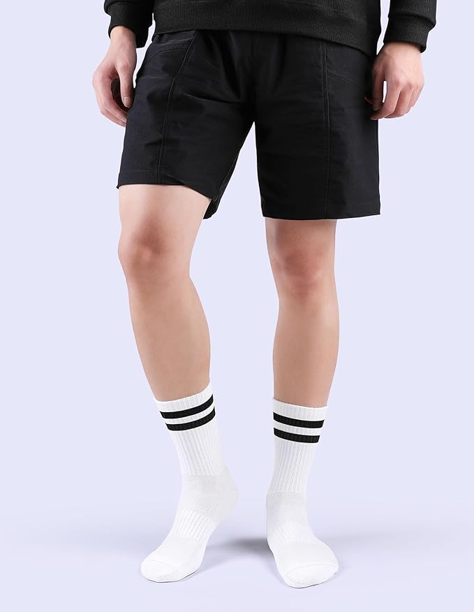 Airacker Athletic Socks Sport Running Calf Socks Performance Cushioned Breathable Crew Socks for Men Women(6 Pairs)