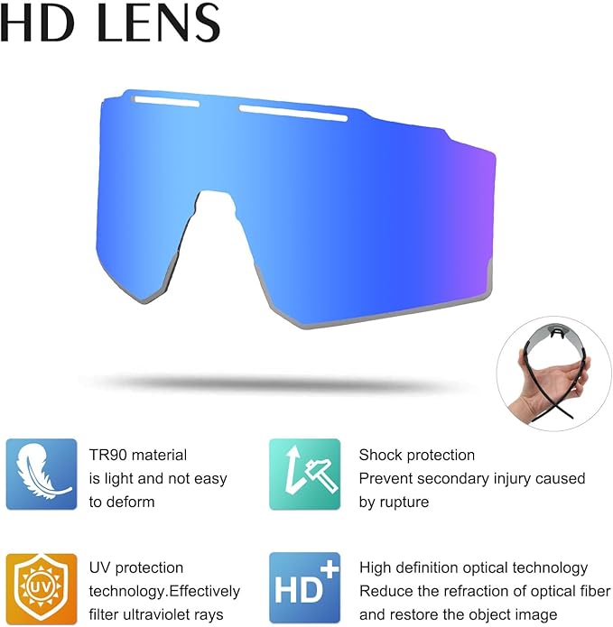 OULAIQI Cycling Sunglasses Polarized Sunglasses for Cycling Men Women with 1 Lens or 3 Interchangeable Lens Baseball Glasses