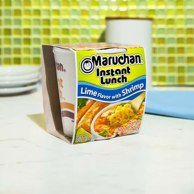 Maruchan Instant Lunch Lime with Shrimp, Ramen Noodle Soup, Microwaveable Meal, 2.25 Oz, 12 Count
