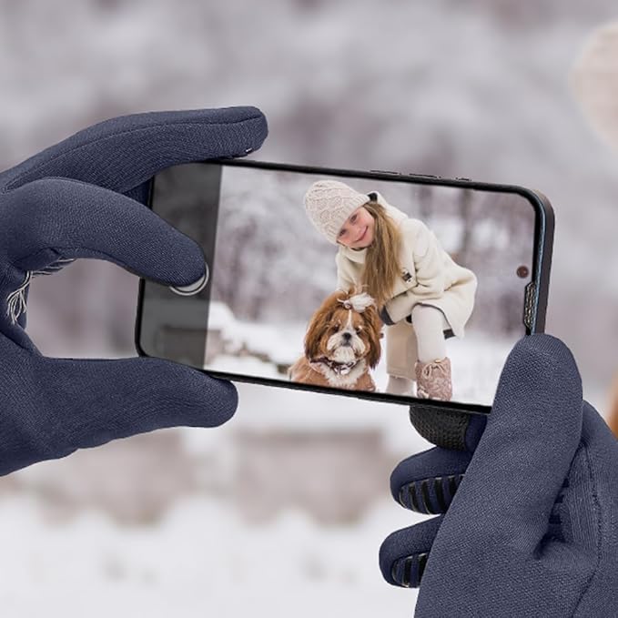 Winter Waterproof Gloves for Women: Water Proof Touch Screen Gloves for Men Running Hiking, Cold Weather Touchscreen Gloves for Phone Texting, Warm Snow Water Resistant Thermal Gloves Black