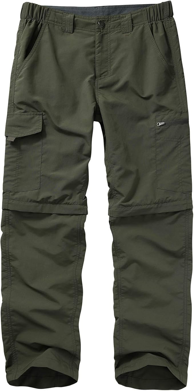 Mens Hiking Pants Convertible Lightweight Quick Dry Zip Off Fishing Safari Camping Travel boy Scout Pants