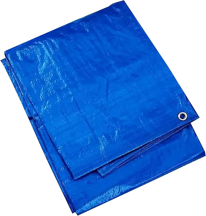 Tarps Now 10x10 ft Heavy Duty Plastic Tarp – Blue Poly Tarp, 6 MIL Waterproof Cover w/Aluminum Grommets, Reinforced Edges, Tear Resistant Polyethylene for Camping, Roofing, Construction, Outdoor Use