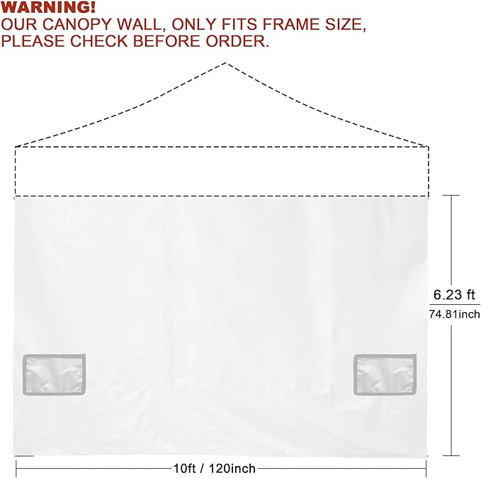 SANWAY Instant Canopy Tent Sunwall,10x10 Canopy Sidewalls with Silver Coating (Dark Gray, 10'x10')