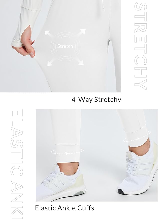 baleaf Women's Fleece Lined Pants Water-Resistant Sweatpants Winter Thermal Ski Hiking Running Joggers