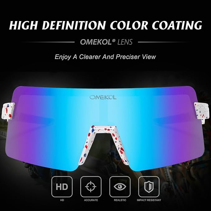 OMEKOL Two Sizes For Adults and Youth Polarized Sunglasses Men Women Outdoor Sport Baseball Glasses UV400 Cycling Eyewear