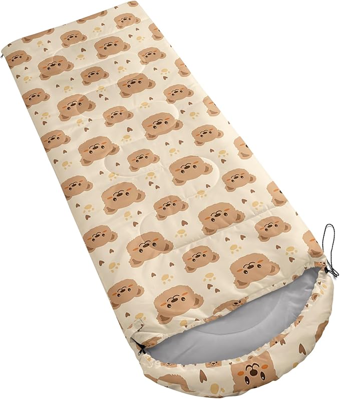 AILONEN Pink Lovely Rabbit Sleeping Bag for Girls Kids Adults,Warm and Cool Weather,Lightweight,Waterproof Backpacking,Cartoon Flowers Printed Bunny Sleeping Bag for Camping