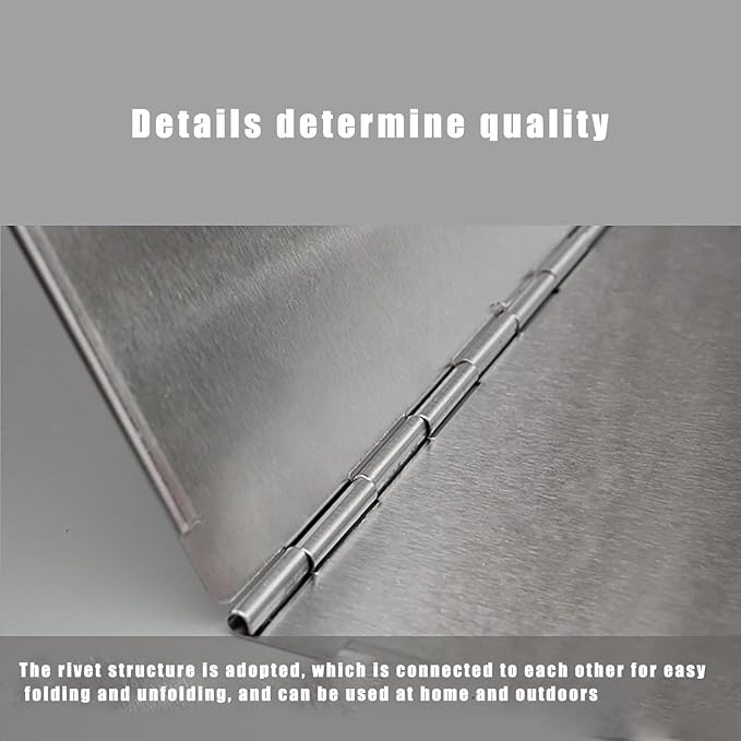 Mountain Customer Outdoor Cooking Gas Stove Head Wind Shield Card Gas Stove Head Wind Shield Portable Camping Stove, Small and Light Stainless Steel Folding tri-fold Board