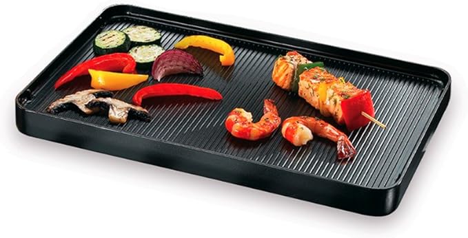 Swissmar Reversible Aluminum Non-Stick Raclette Grill Plate Replacement for Classic, Stelvio & Zermatt Models – Dual-Sided for Grilling & Crepes – Lightweight, Durable & Easy to Clean 14.6 x 9.5 in