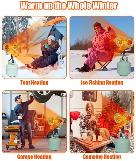 30000 BTU Propane Tank Top Heater Portable Vent Free Natural Gas Heater for Outdoor & Indoor Use, Large Safe Space Heater for Garage RV Camping Tent Hunting Ice Fishing Emergency Power Outage