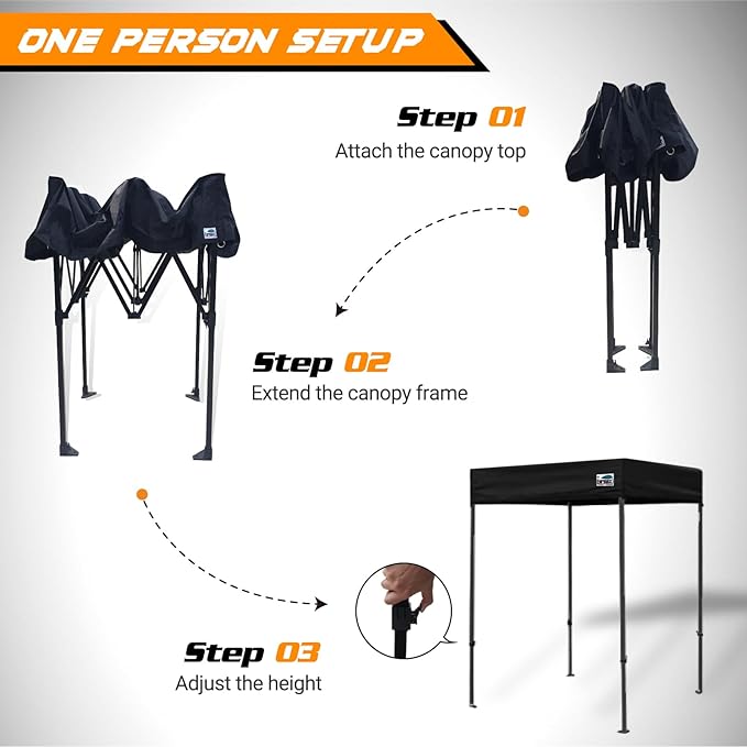 Eurmax USA 5x5 Flat Top Pop Up Canopy Tent Outdoor Portable Instant Shelter Bonus 4 SandBags (Flat White)